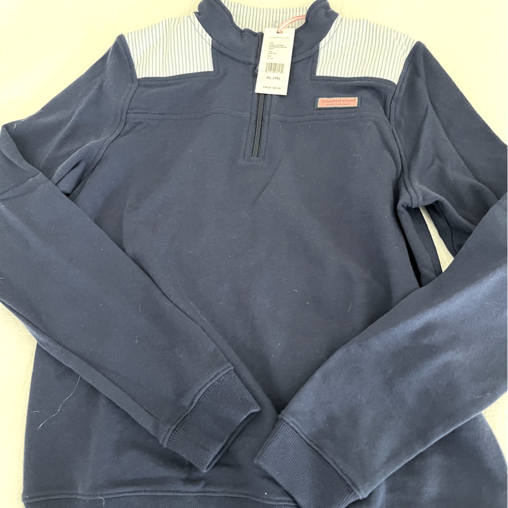 Girls Vineyard Vines Seersucker Quarter Zip